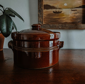 English Stoneware Lidded Crock