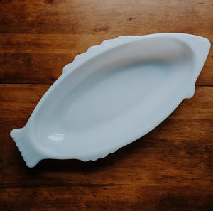 Milk Glass Fish Platter